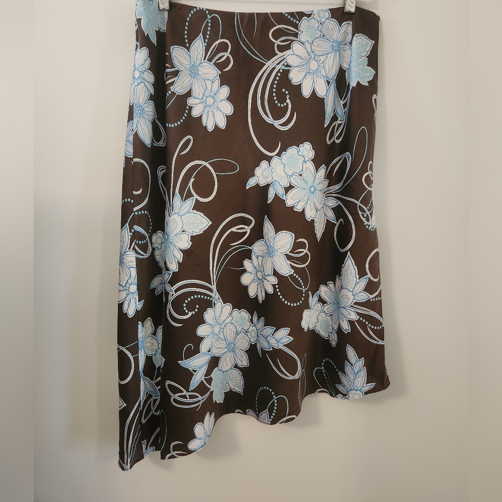 Vintage Silk Apostrophe Floral Women's Skirt